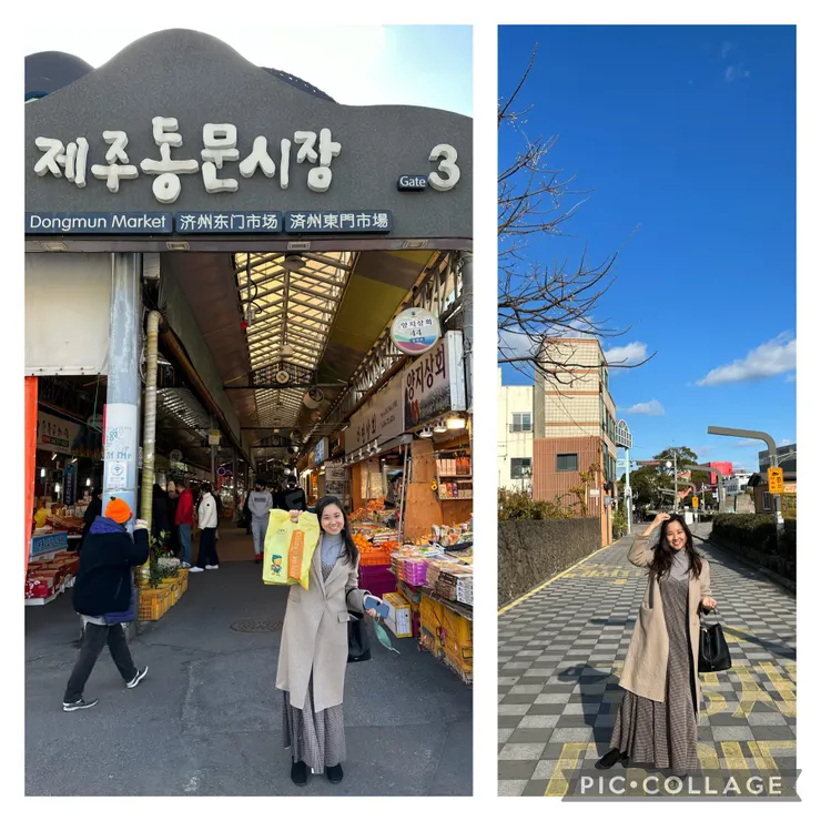 濟州島東門市場3號出口對面有個廣場跟小河，也很好拍照！