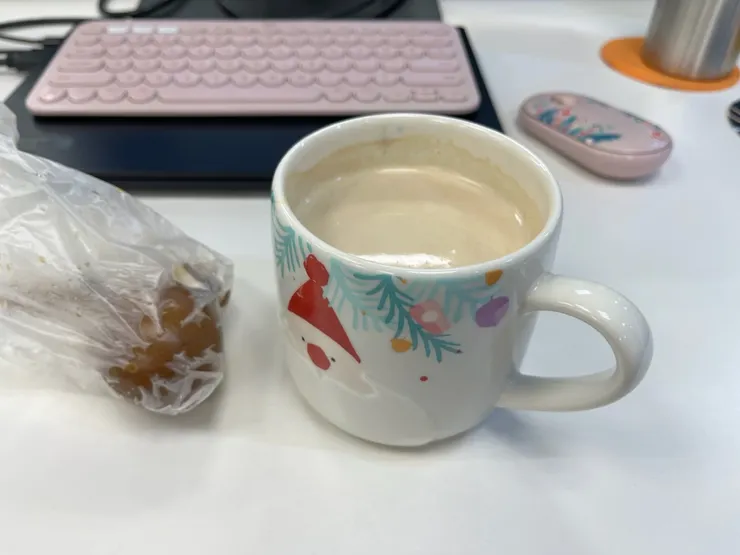 恢復茶葉蛋2顆+自製拿鐵。