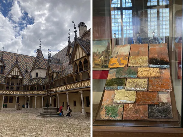 舊醫院的內庭和勃艮地風格的彩色屋頂