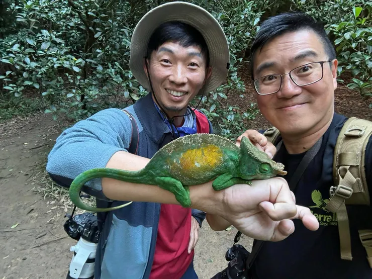 馬達加斯加的變色龍與兩位最帥的大神！ ｜照片來源：峯哥