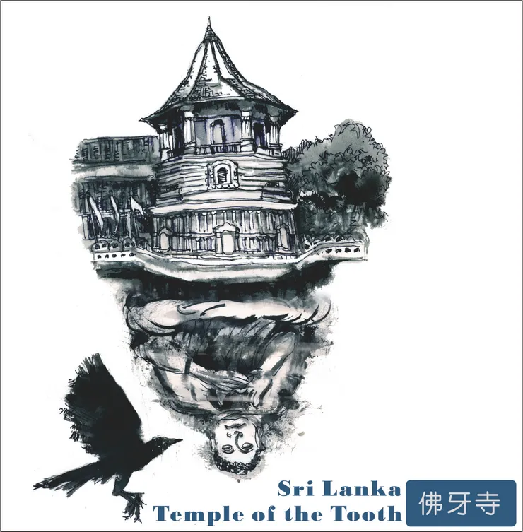 有超大隻烏鴉群集的佛牙寺