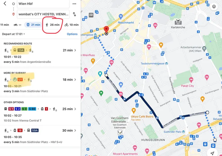 可利用google map計劃酒店以及交通路線 盡量選擇交通方便的住宿