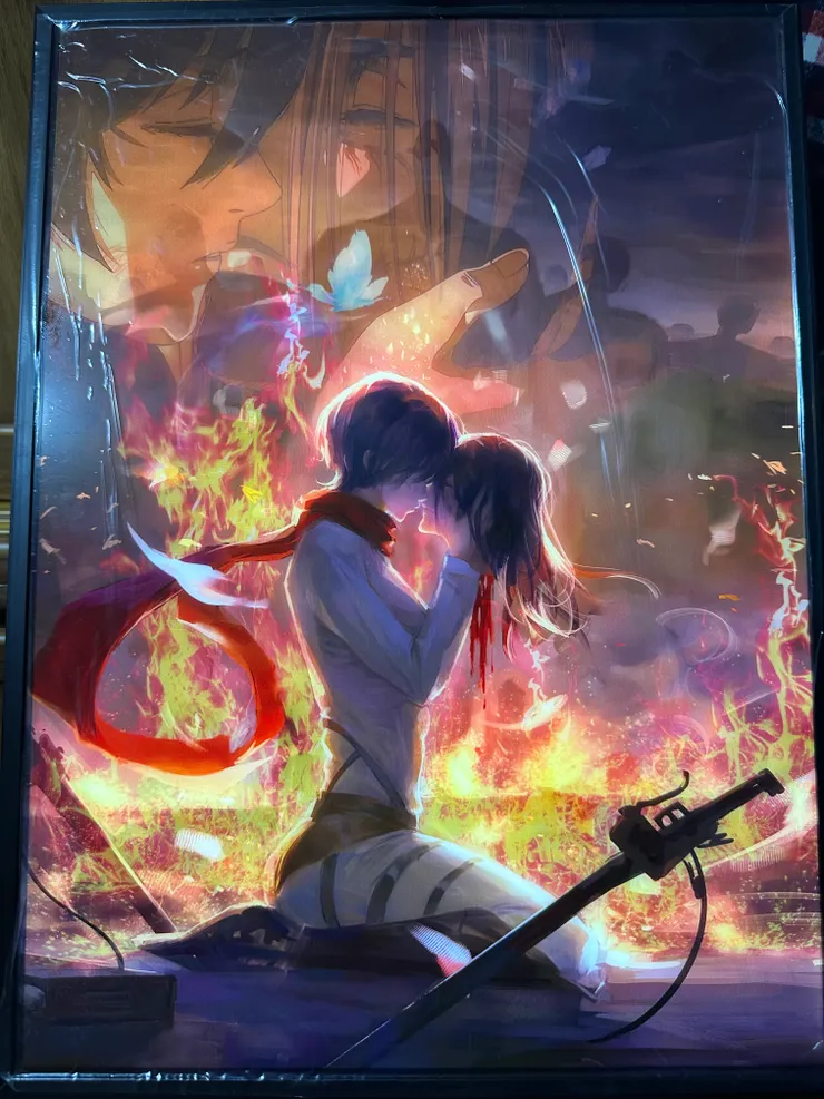 看完進巨的最後一集 直接哭倒長城嗚嗚嗚 然後就手滑買了一個燈光畫 (o´・_・)っ (上面的膜都還沒捨得拆)