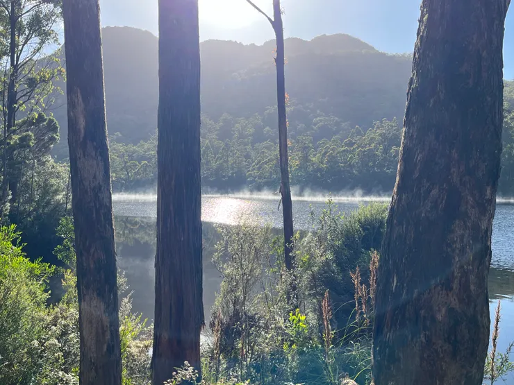 露營地旁的湖景