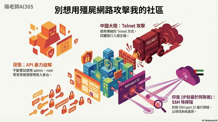 楊老師AI365 - 別想用自動化殭屍網路攻擊來癱瘓我的社區