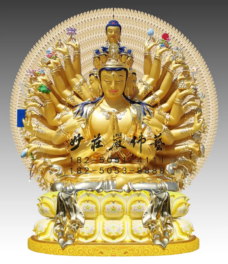 銅雕千手觀音佛像