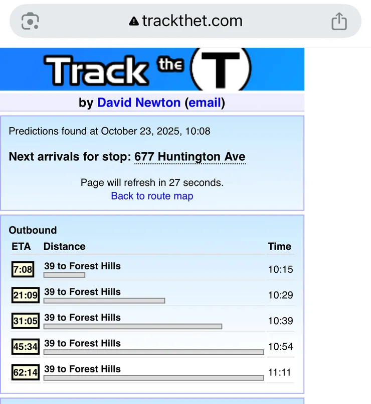 車子的預估到達時間