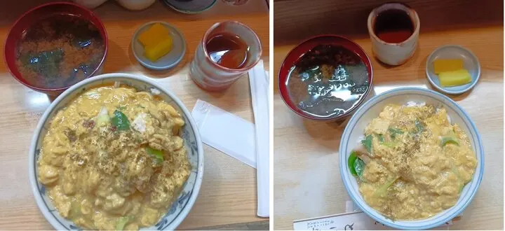 親子丼1100円：3顆星(可以一試)  /  炸雞丼1100円：3顆星(可以一試)