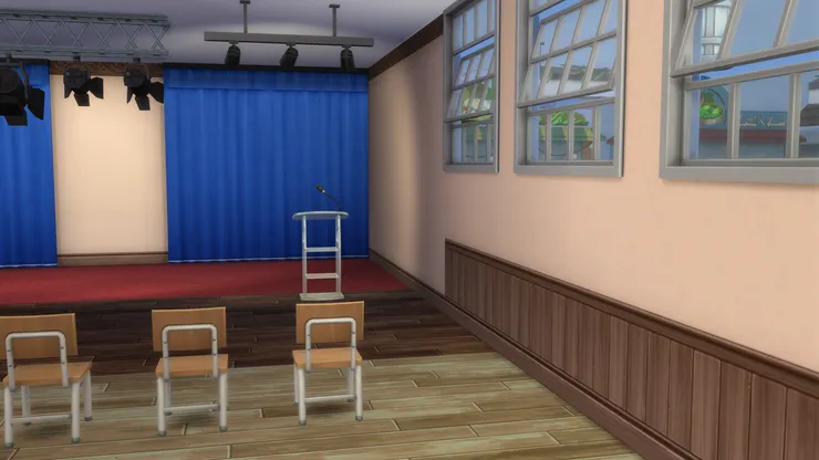 禮堂很多時候都會用木條，帶出正經和一點氣派。