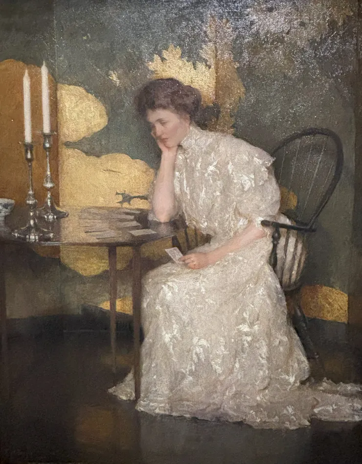 <玩紙牌的女孩> 弗蘭克·韋斯頓·本森  攝於《印象派—從莫內到美國：光、跨越海洋》展覽 富邦美術館 