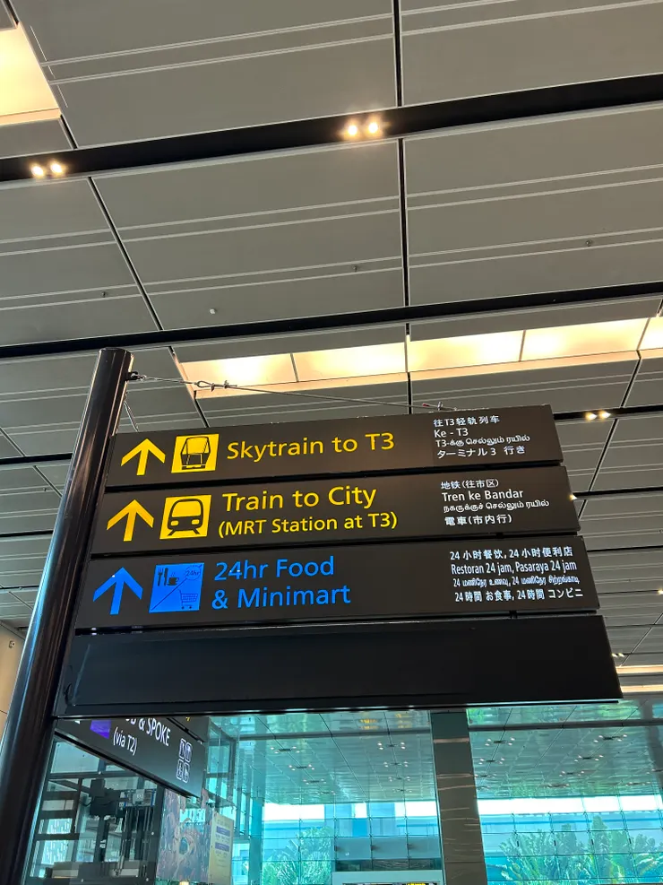 在機場前往搭地鐵的指示圖