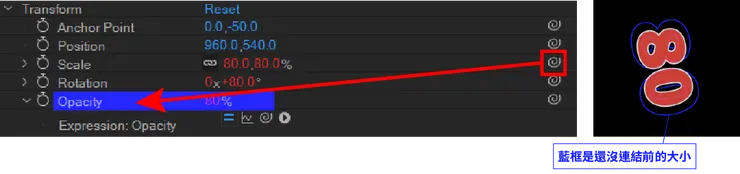 Scale 連結 Opacity