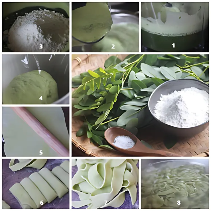 槐葉冷淘 作法簡圖