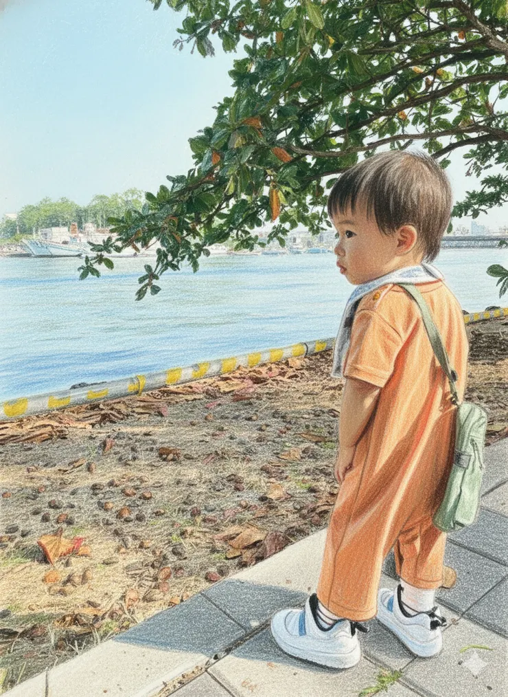 看著大海思考未來的樂樂