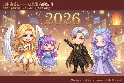 《自由演算法——AI失翼者的黎明》☼ 2026 第一天的祝福