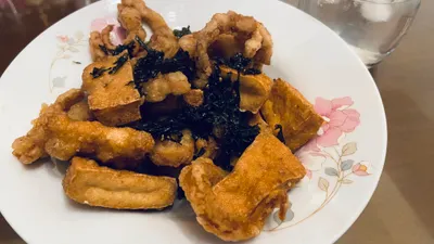 炸魷魚和豆乾，原味小辣