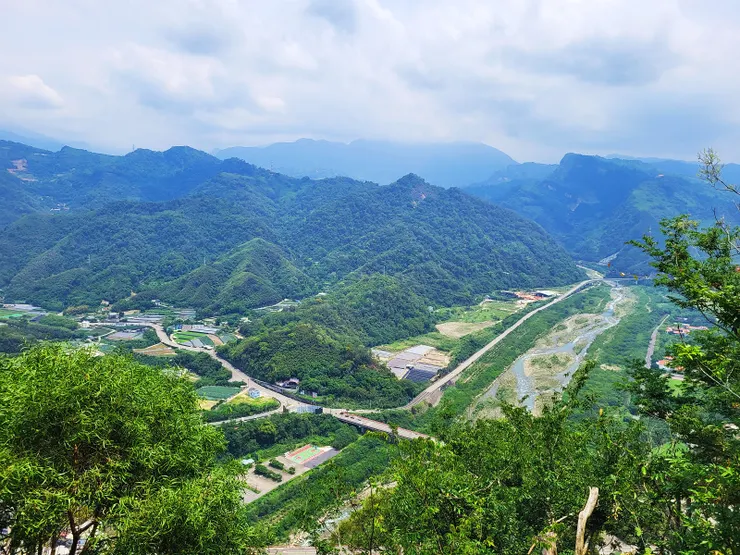 ▲右上方山形奇特尖聳，猶如鷹嘴的就是鷂婆山，鷂婆是客語老鷹的意思，也稱為鸚鵡山