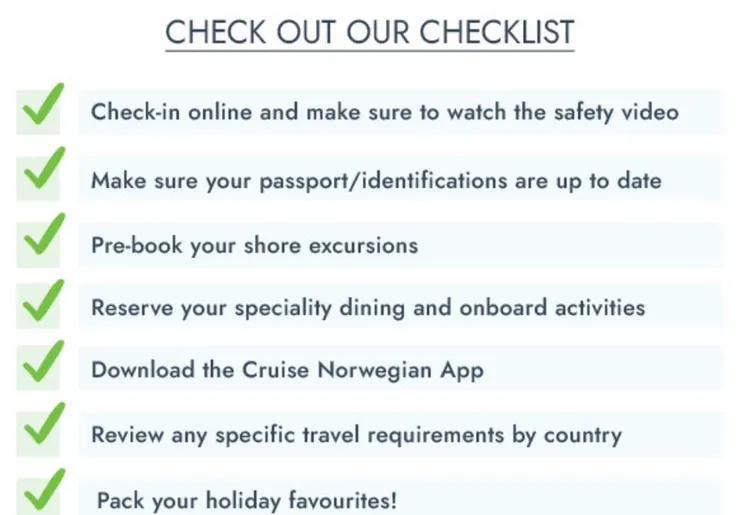 船公司的行前提醒，截圖自email。