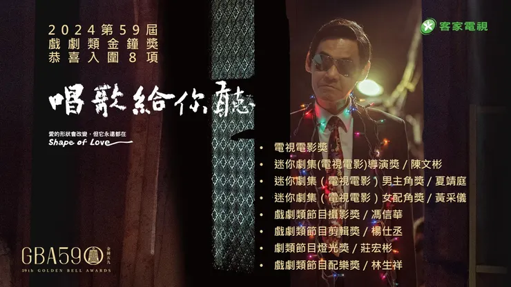 《唱歌給你聽》金鐘獎入圍項目