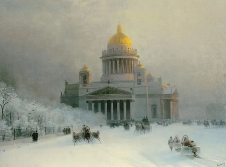 Ivan Aivazovsky. St. Isaac’s Cathedral on a frosty day, 1891