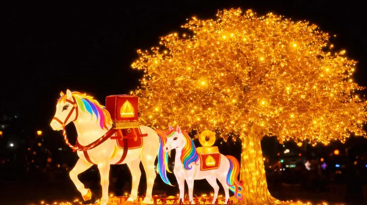 白馬馱經夜景示意圖