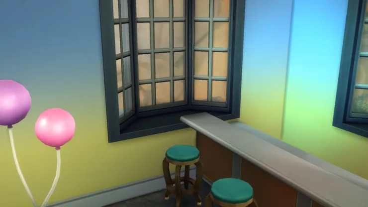 壁紙這麼夢幻、又有吧台和高腳椅，猜到這房間的用途嗎？