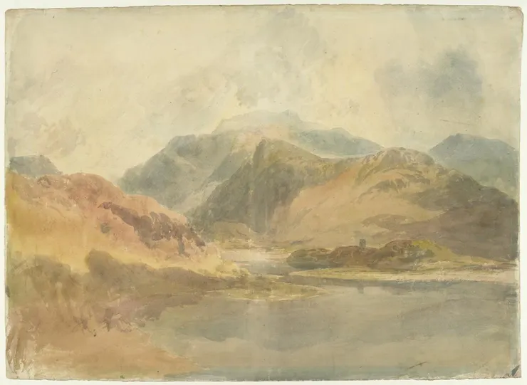 Llanberis Lake and Dolbadarn Castle, with Snowdon Beyond, 1799, Joseph Mallord William Turner