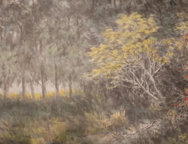 〈浯島秋韻〉局部－木麻黃、苦楝