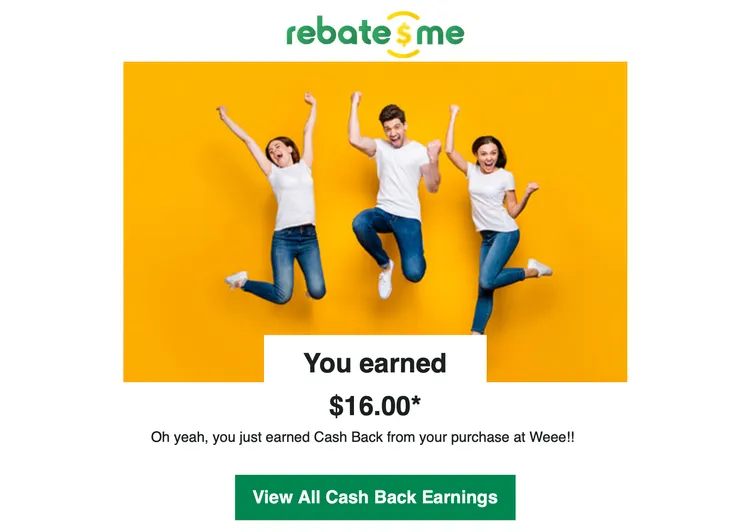 圖片擷取自《個人信箱推播郵件》|rebatesme 返利訊息截圖