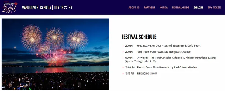 圖片來源：Honda Celebration of Light 官方網站