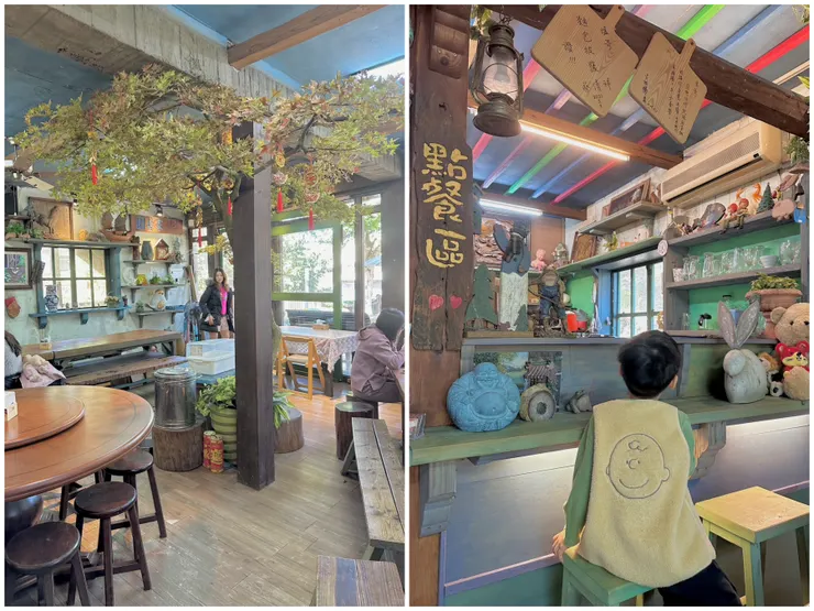 店中央可愛的小樹與吧檯點餐區