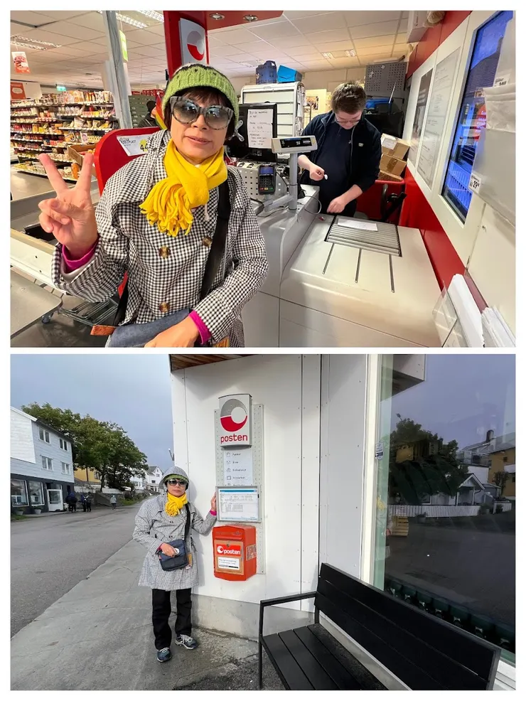 給店員郵資幫忙貼和收件，下班時間應該投進門口郵箱。