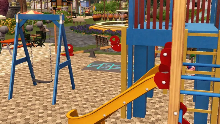 溜完滑梯和可盪鞦韆,發洩小朋友無窮的精力。