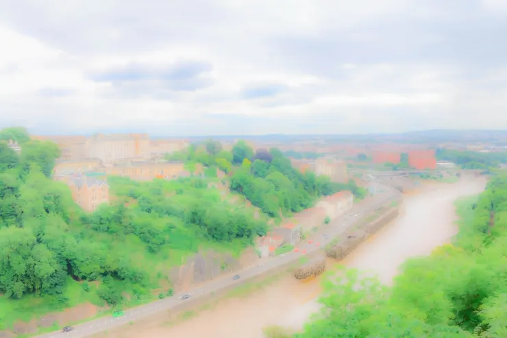 從克里夫頓吊橋往下看的景象