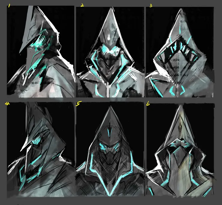 《追尋者聯盟》概念發想階段的設計─月球陣營男性