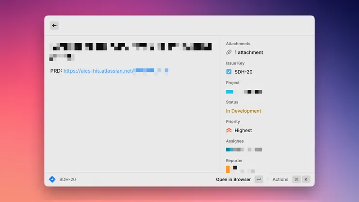 可以在 Jira 內打開 Issue 進行常用的操作。