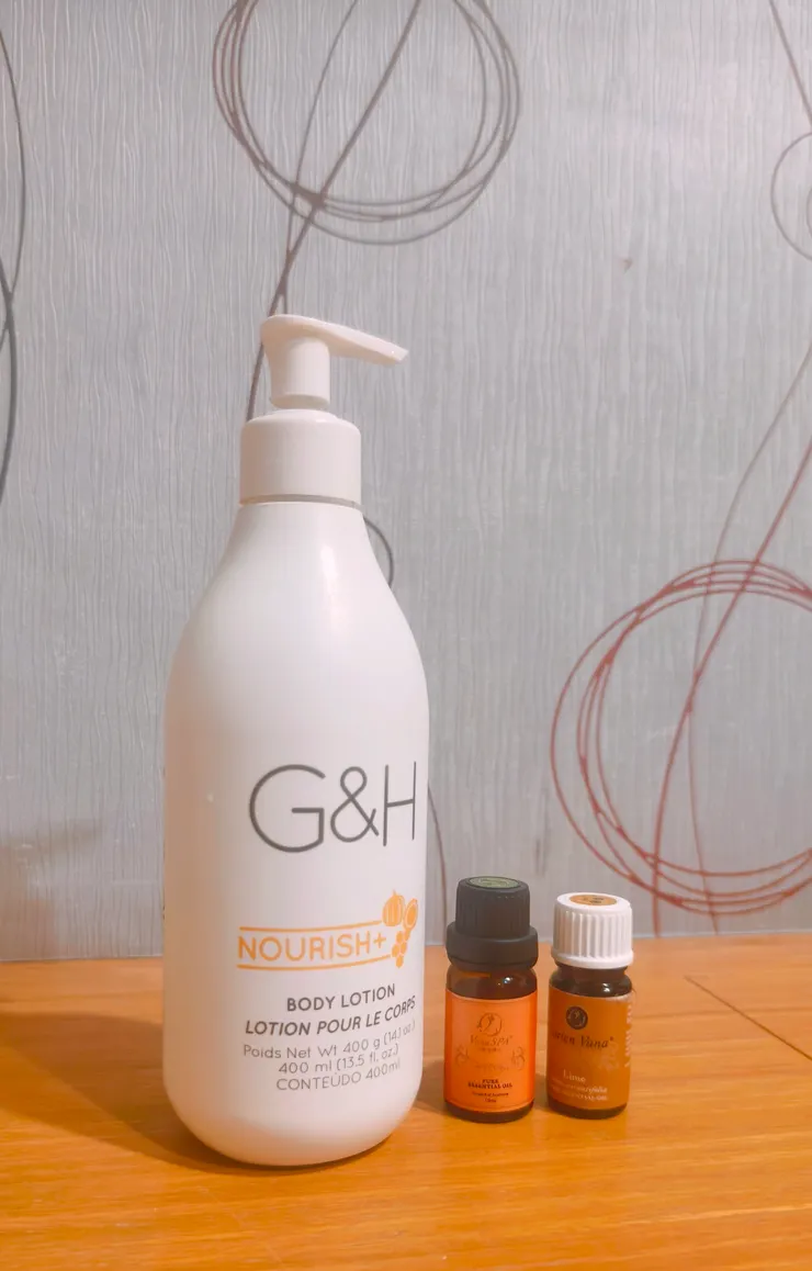 蜂蜜身體乳和心輪、萊姆精油