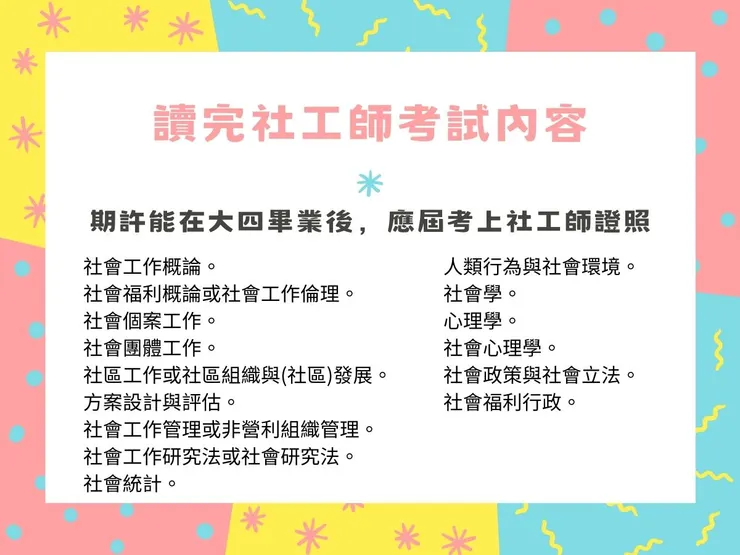Creal的2025新目標之讀完社工師考試內容