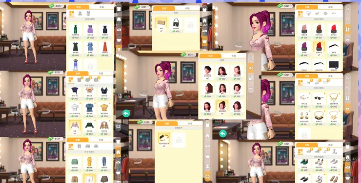 玩家造型也有很多細節可以改，想要更多物品要過關卡喔！