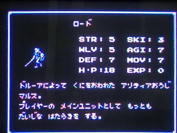 遊戲主角的資料數值