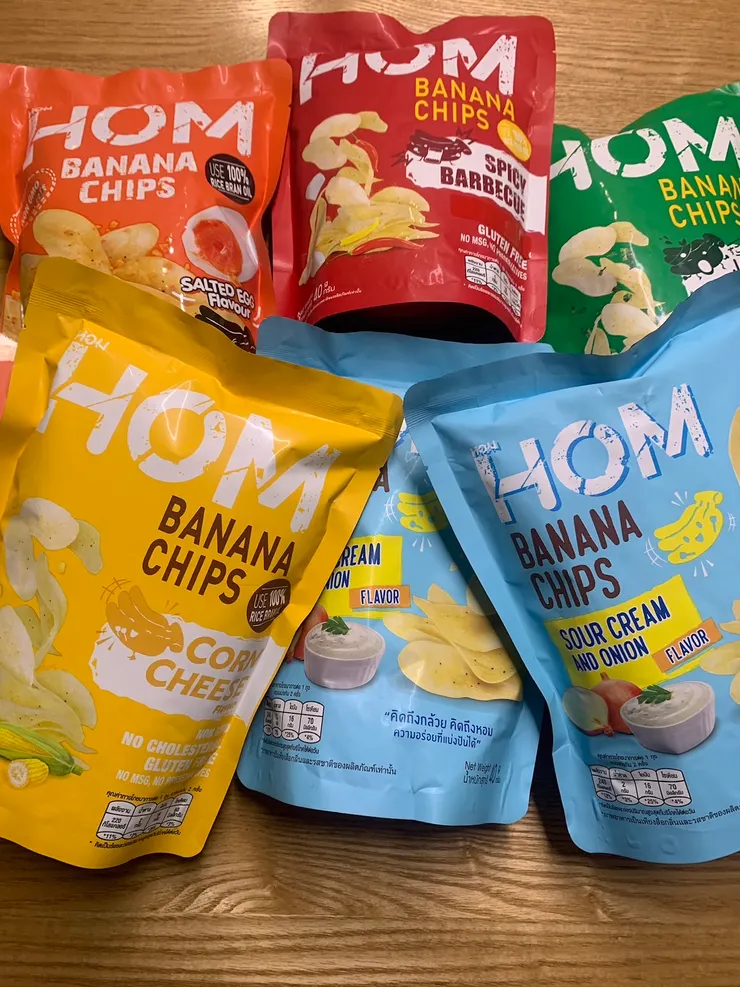之下就像泰國洋芋片吧，但這是ＨＯＭ　Banana Chipships