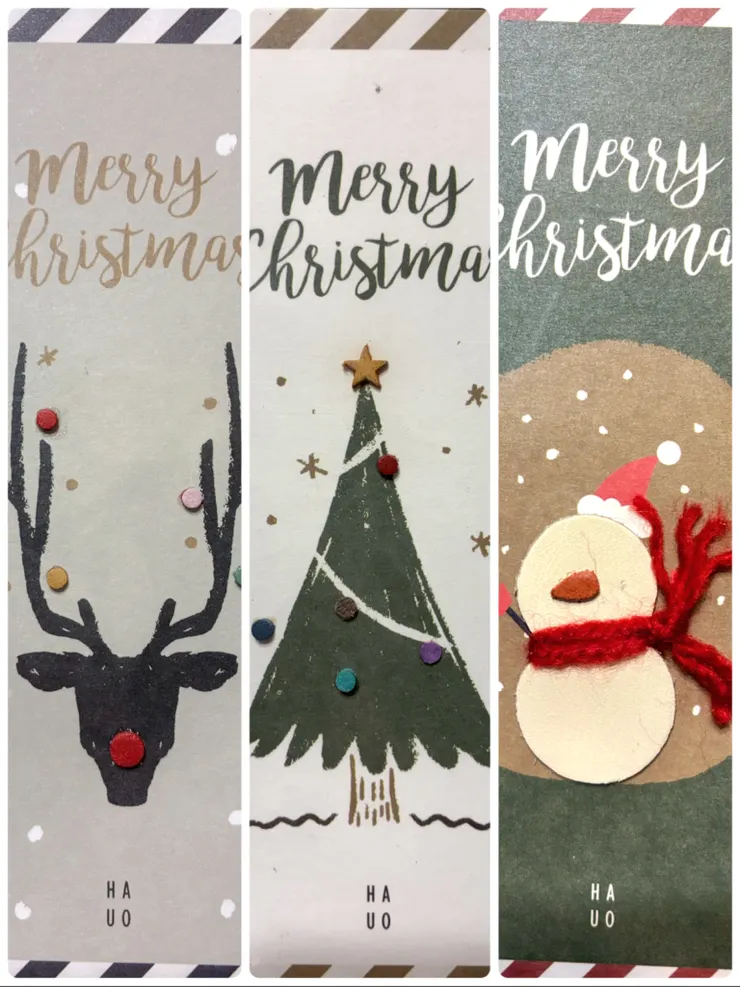 超可愛聖誕手工皮革明信片！