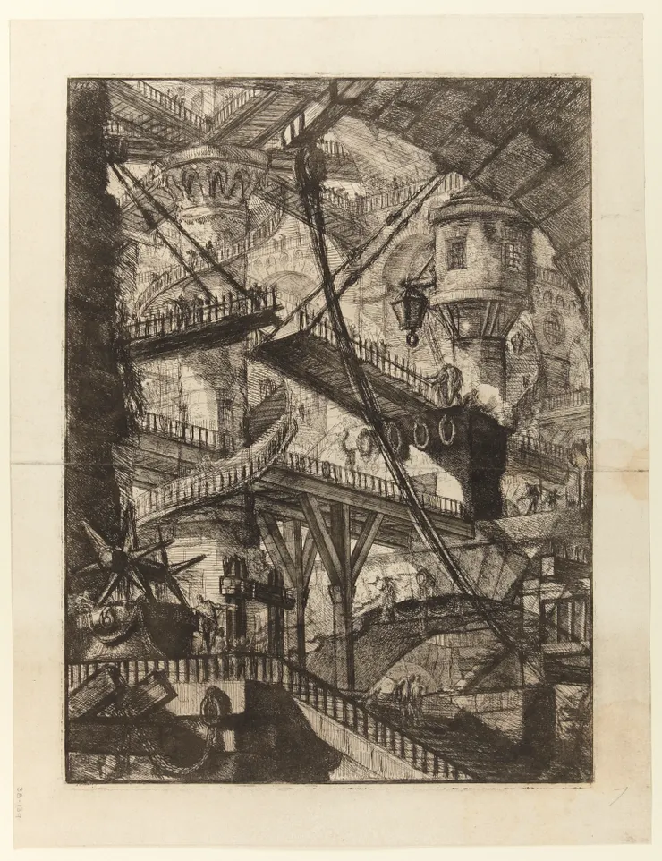 1745-1750年,〈想像的監獄〉 皮拉奈奇(義大利建築師、版畫家) Imaginary Prisons Giovanni Battista Piranesi, 1720-1779