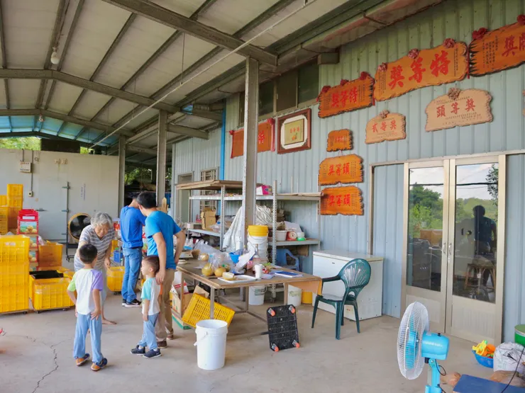 牆面上都是他們家梨子得獎的招牌