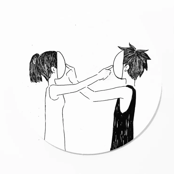 關於長大後 是不是就沒有純粹相信一個人的愛情 生活圈兩點一線，只有公司跟家 於是下載交友軟體交朋友，發現 這是一個製造愛情氛圍 卻感受不到真實愛情的地方 裹著面具的每個角色 制式化的“你好，早安，午安，晚安” 只為了換得身體的溫度交流 於是開始學會戴起面具 循環這樣複製貼上的偽愛情 --- zoe