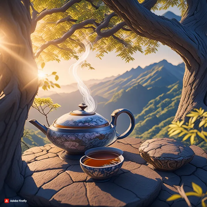 小昕咒語Adobe Firefly繪圖 (茶杯怪怪的，茶壺也好像神燈？！)