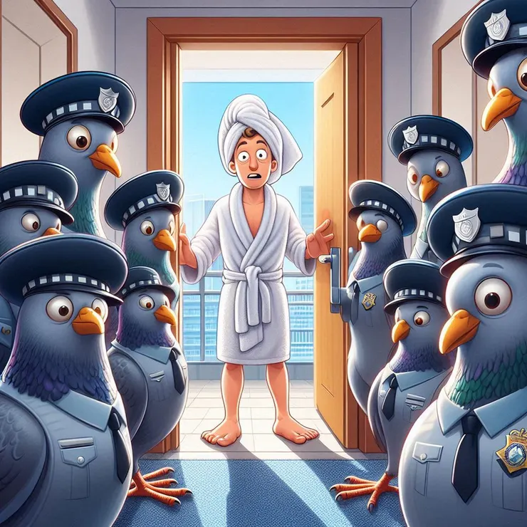 來渡假洗個澡，就突然被大批警力包圍了。