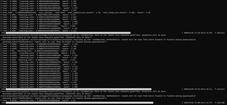 用電腦自行Finetune成功畫面，Finetune完以後便可自動替所有影片產生字幕SRT檔
