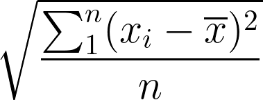 公式一、標準差的數學公式
