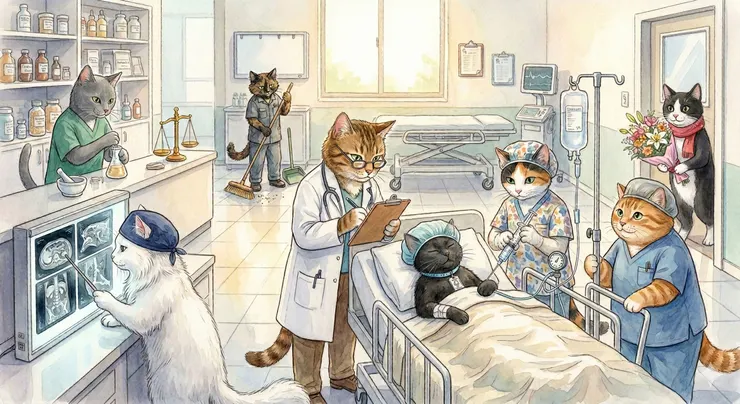 八貓瘋狂醫院：真的可以放心交給牠們嗎⋯⋯黑貓撐住啊！